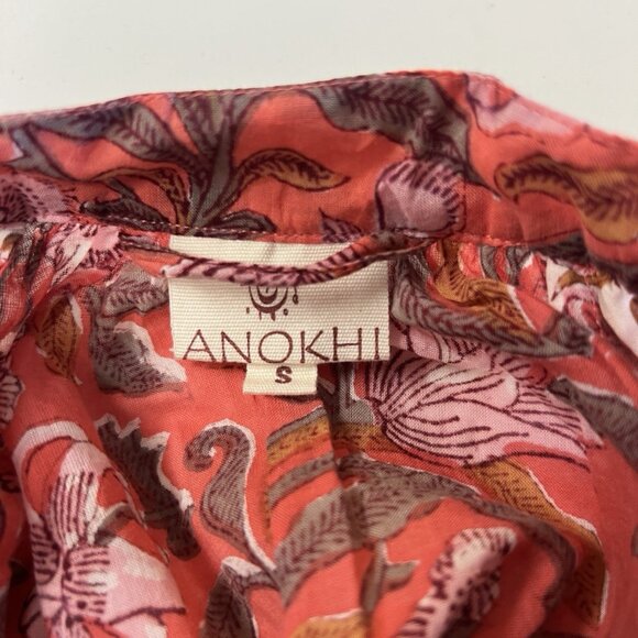 Anokhi Red Belted Midi Dress Size S Small - Picture 6 of 7